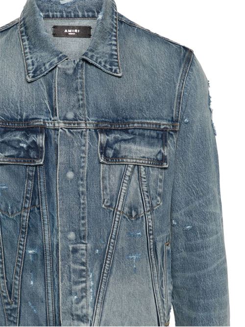 Giacca denim con effetto vissuto AMIRI | AMDNTR1001ANTIQUE INDIGO